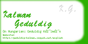 kalman geduldig business card